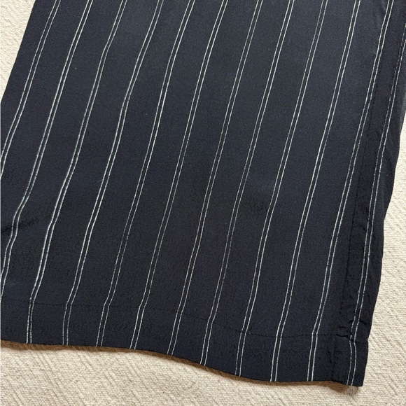 Aritzia Wilfred Faun Black Striped Wide Leg Rayon Crop Pants M - Picture 4 of 10